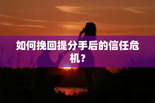 如何挽回提分手后的信任危机？