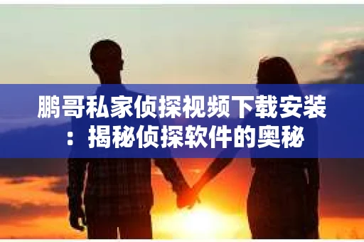 鹏哥私家侦探视频下载安装：揭秘侦探软件的奥秘