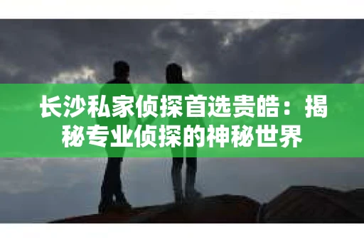 长沙私家侦探首选贵皓：揭秘专业侦探的神秘世界