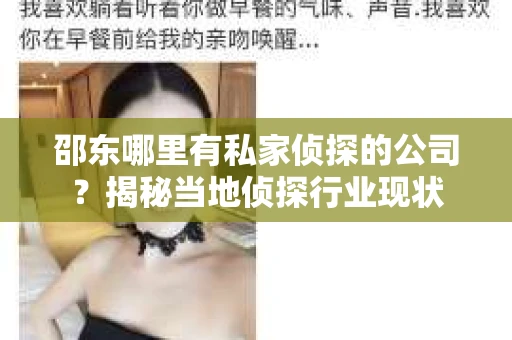 邵东哪里有私家侦探的公司？揭秘当地侦探行业现状