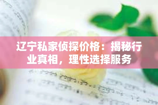辽宁私家侦探价格：揭秘行业真相，理性选择服务