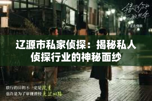 辽源市私家侦探：揭秘私人侦探行业的神秘面纱