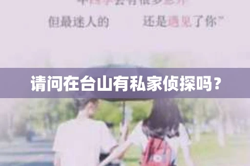 请问在台山有私家侦探吗？