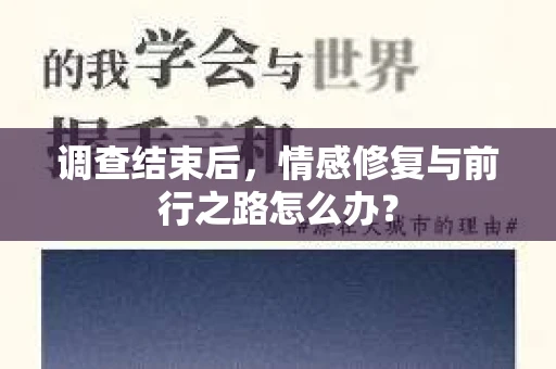 调查结束后，情感修复与前行之路怎么办？